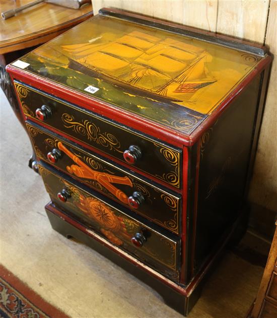 Ship painted chest of 3 drawers